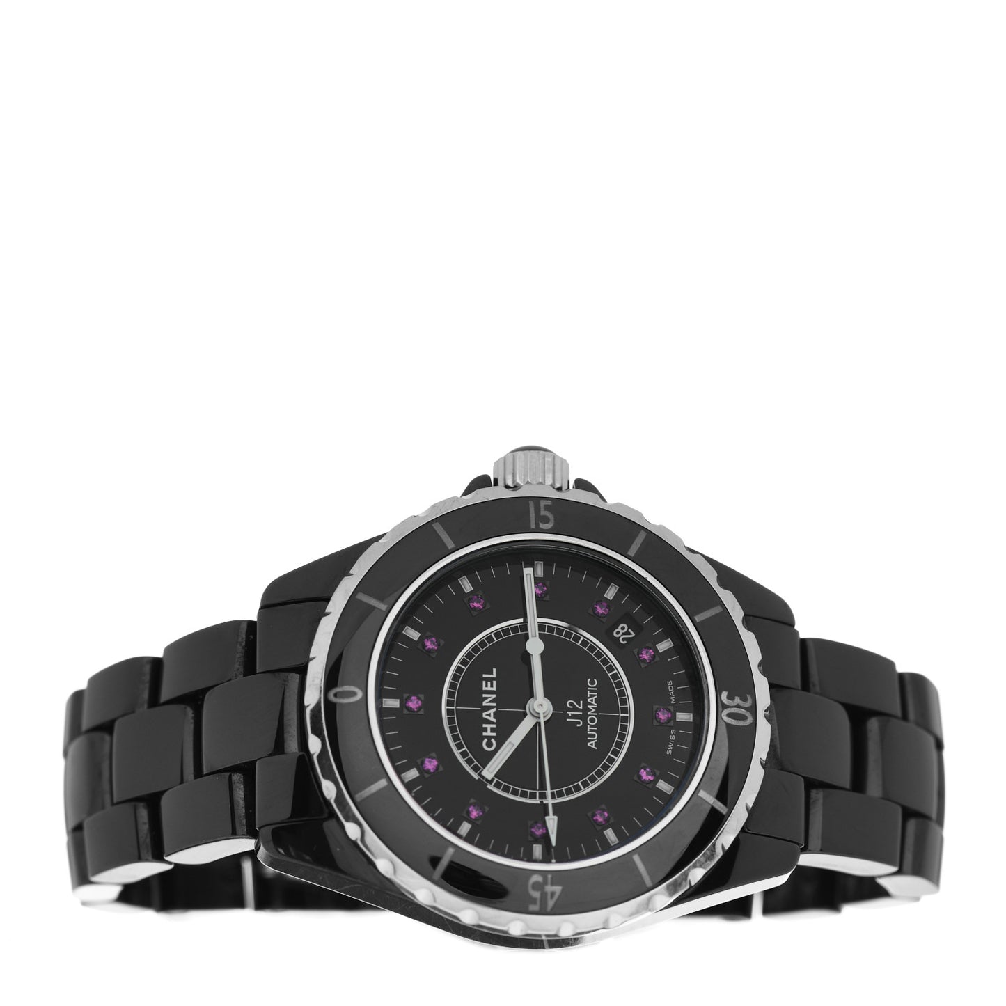 Stainless Steel Ceramic Ruby 38mm J12 Automatic Watch Black