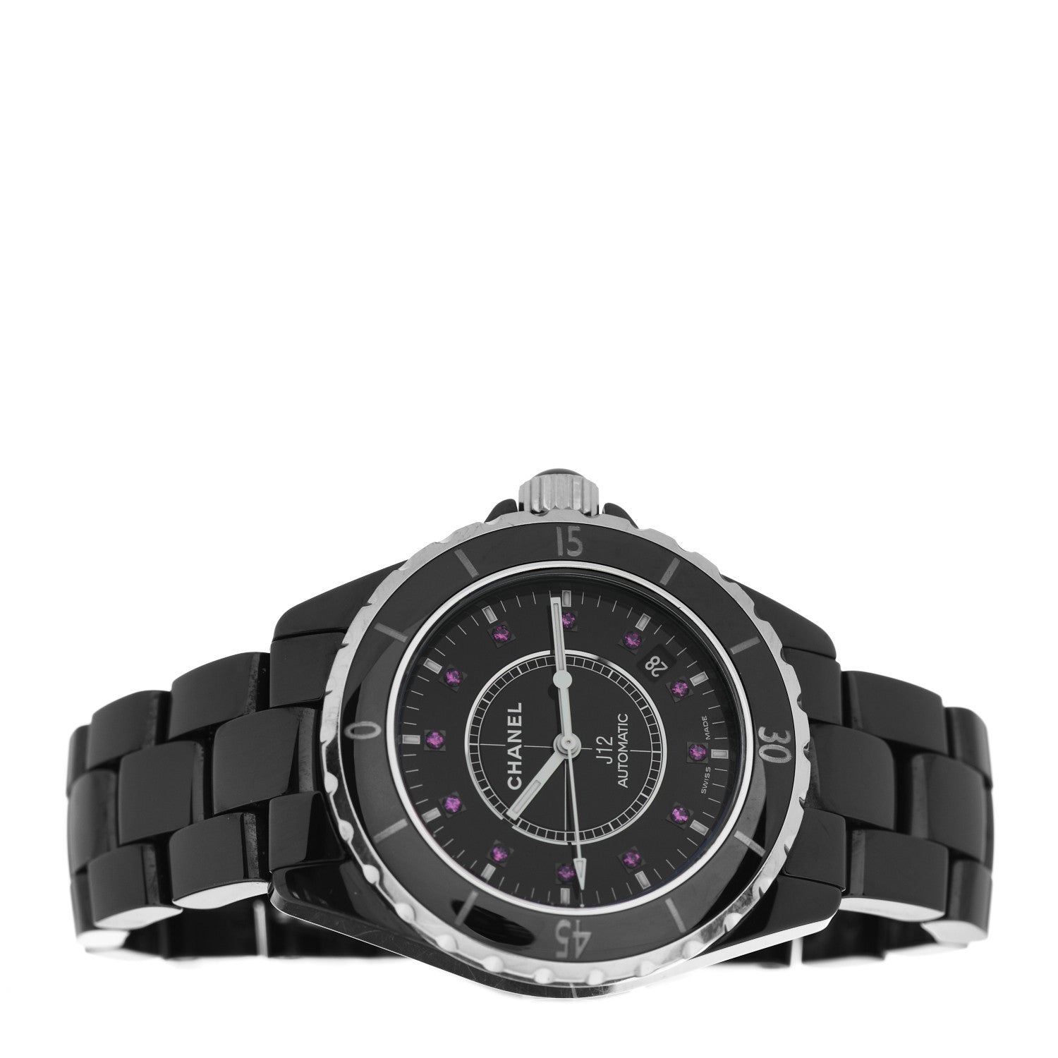 Chanel Stainless Steel Ceramic Ruby 38mm J12 Automatic Watch Black 2 of 4