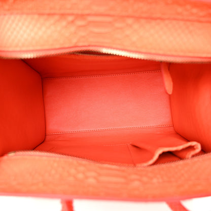 Celine Python Micro Luggage Orange 5 of 10