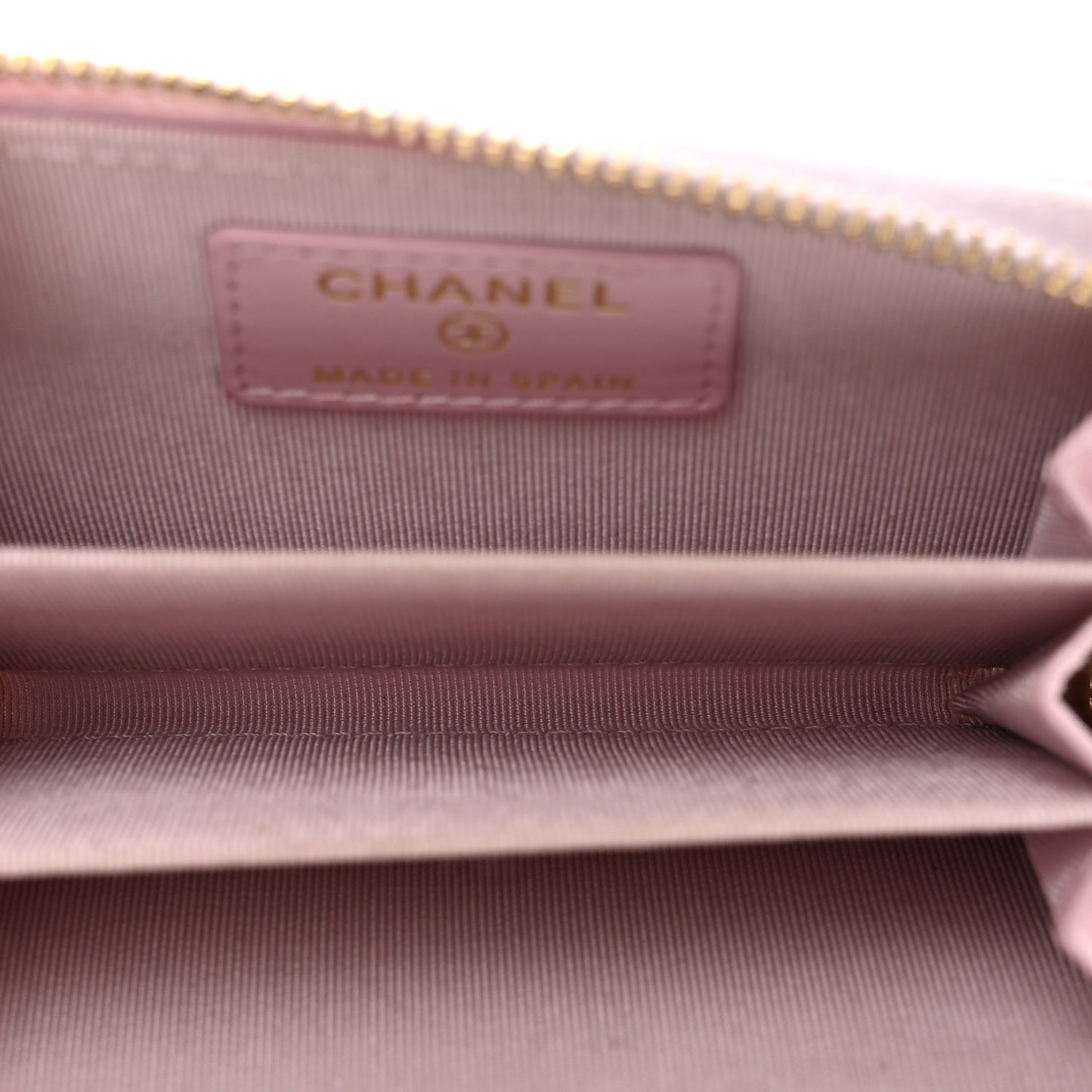 Caviar Quilted Zip Coin Purse Light Pink