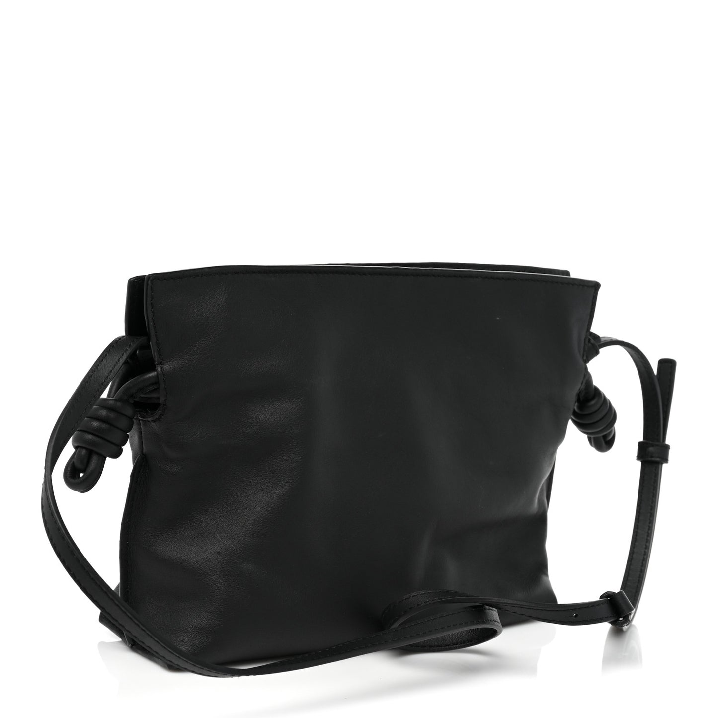Calfskin Mini Flamenco Knot Clutch Black
