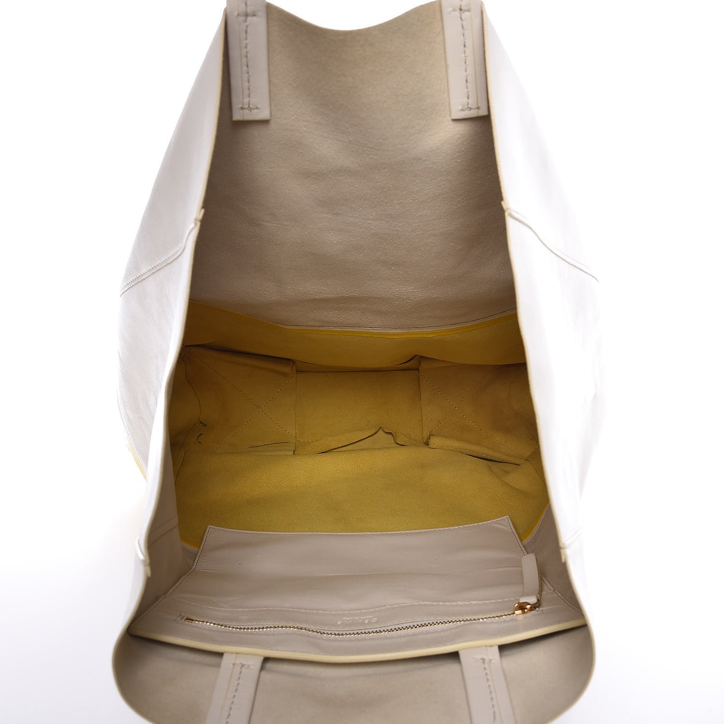 Lambskin Vertical Bi-Cabas White Sun Yellow