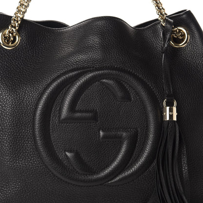 Gucci Pebbled Calfskin Medium Soho Chain Shoulder Bag Black 10 of 10