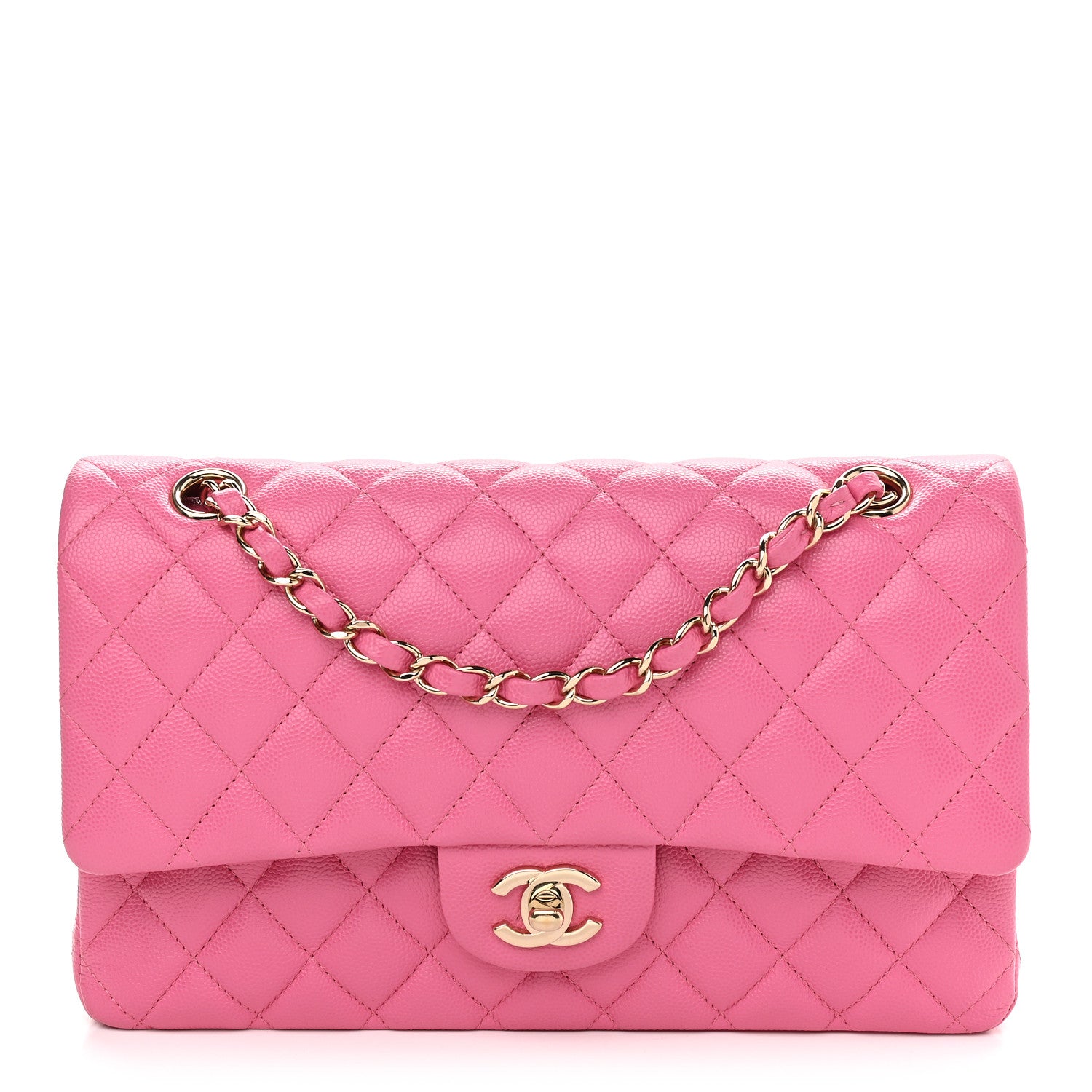 Chanel Caviar Quilted Medium Double Flap Pink 1 of 8