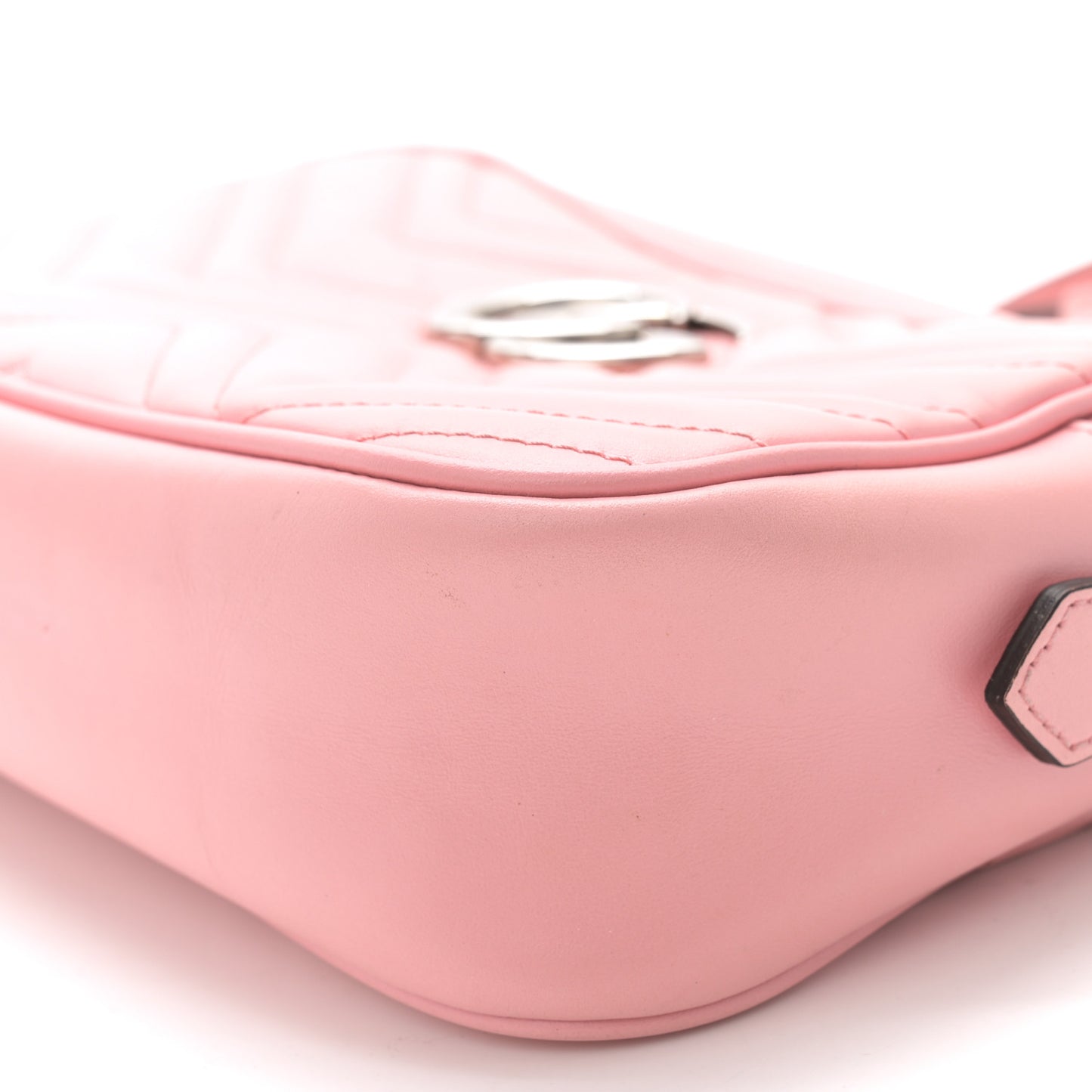 Calfskin Matelasse Small GG Marmont Chain Shoulder Bag Wild Rose