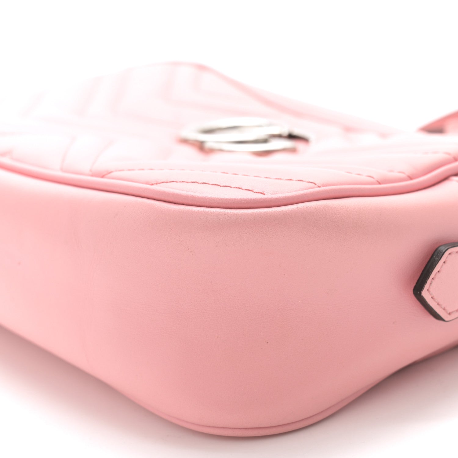 Gucci Calfskin Matelasse Small GG Marmont Chain Shoulder Bag Wild Rose 11 of 15