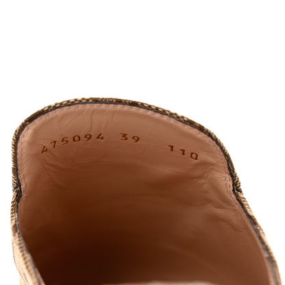 Gucci Monogram Jumbo GG Malaga Kid Womens Princetown Slippers 39 Camel Ebony New Acero Beige 6 of 9