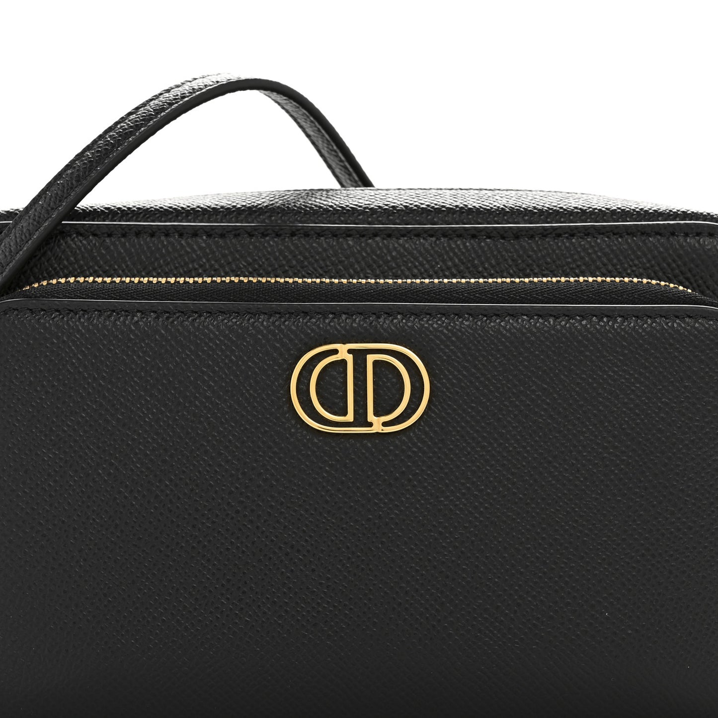 Grained Calfskin Caro Double Pouch Black