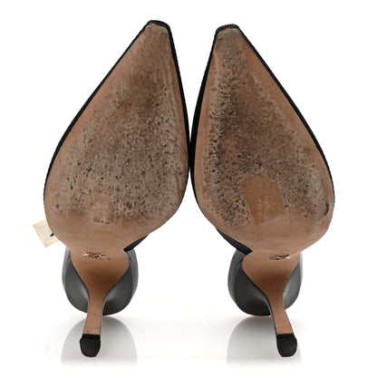 Christian Dior Technical Canvas Ribbon J Adior Slingback 100mm Pumps 38 Black 6 of 9