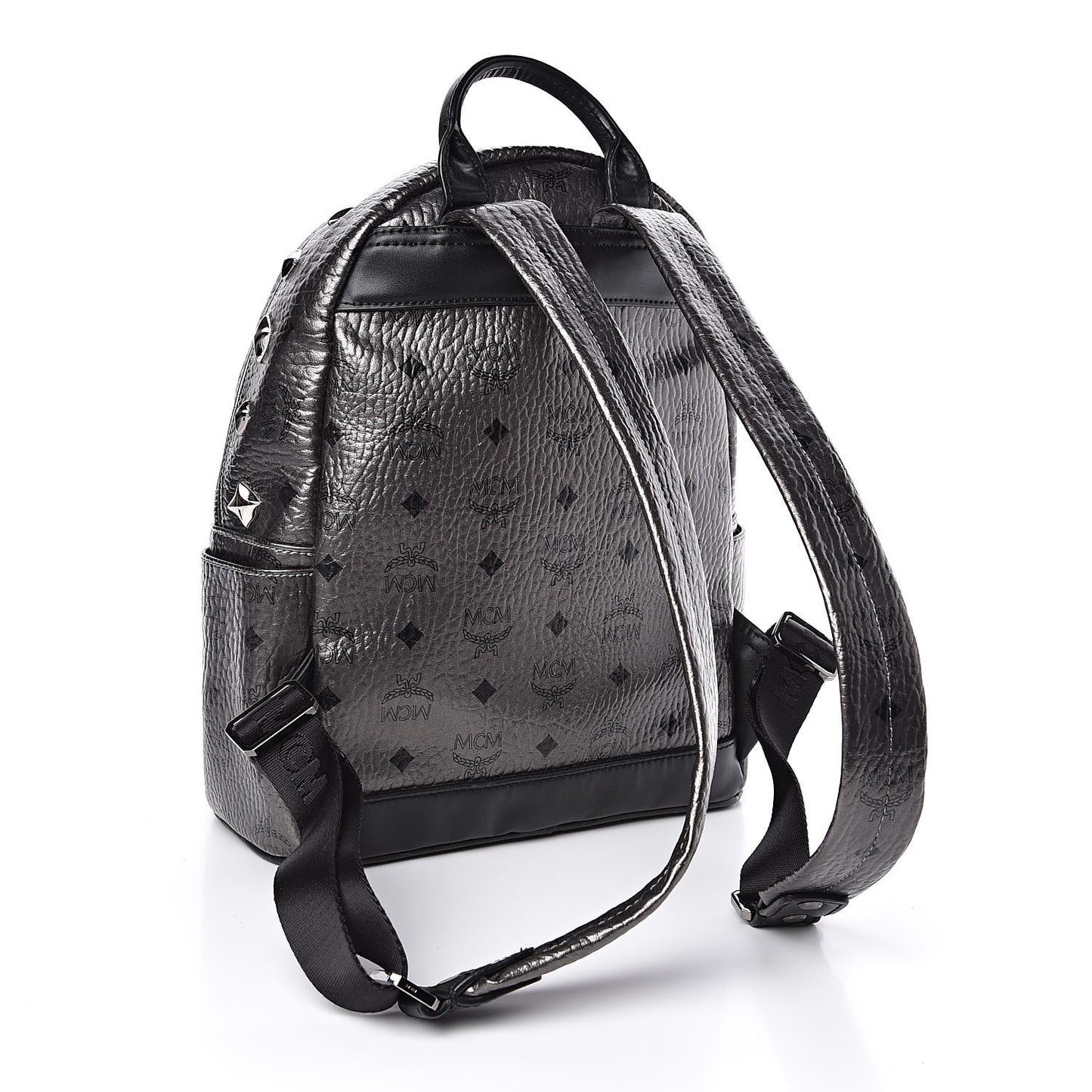 Metallic Visetos Small Stark M Backpack Silver Black