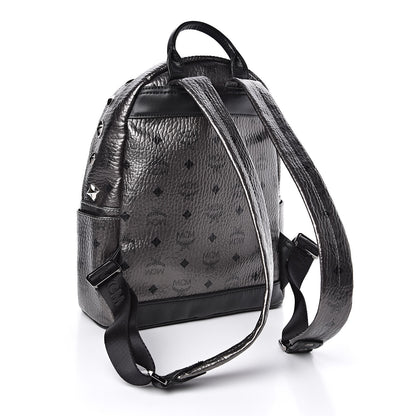 MCM Metallic Visetos Small Stark M Backpack Silver Black 3 of 10