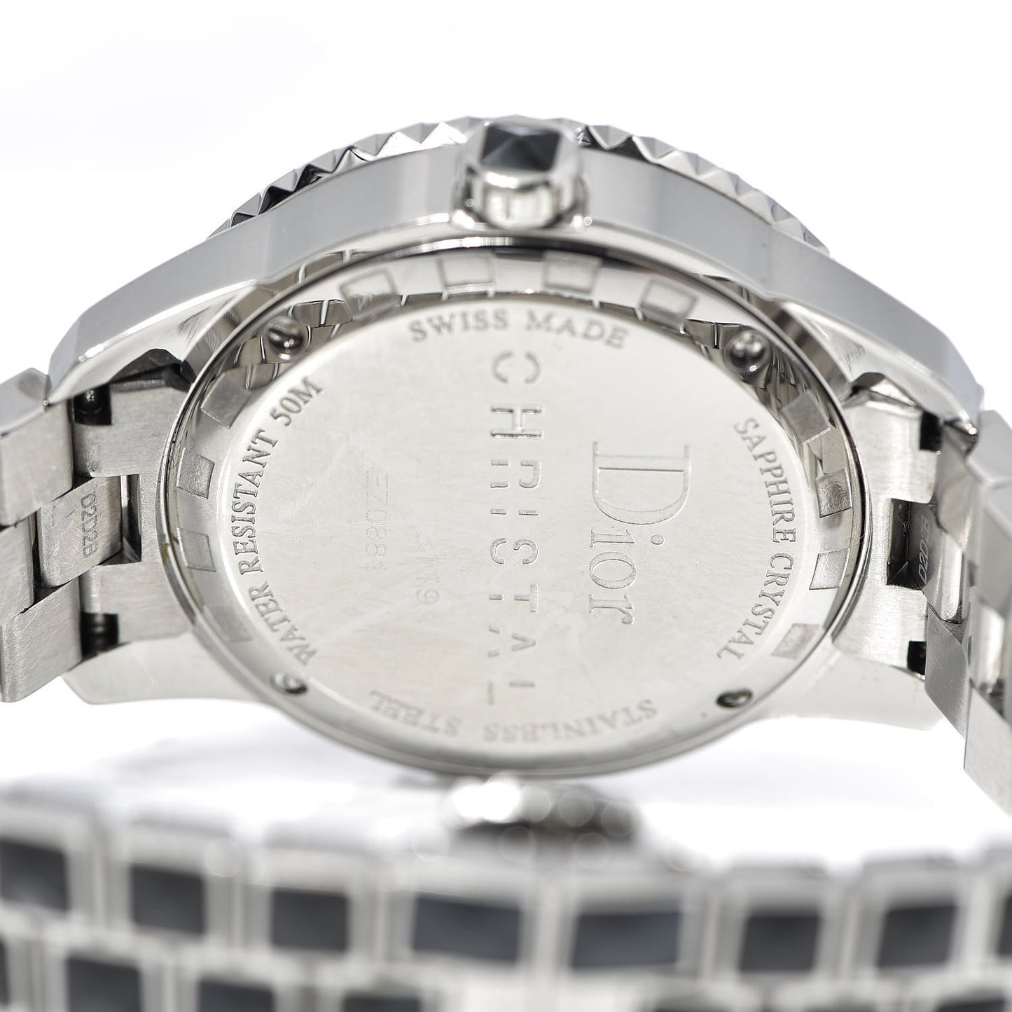 Stainless Steel Diamond Sapphire 33mm Christal Quartz Watch Black
