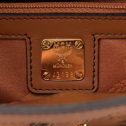 MCM Visetos Top Handle Satchel Cognac 9 of 11