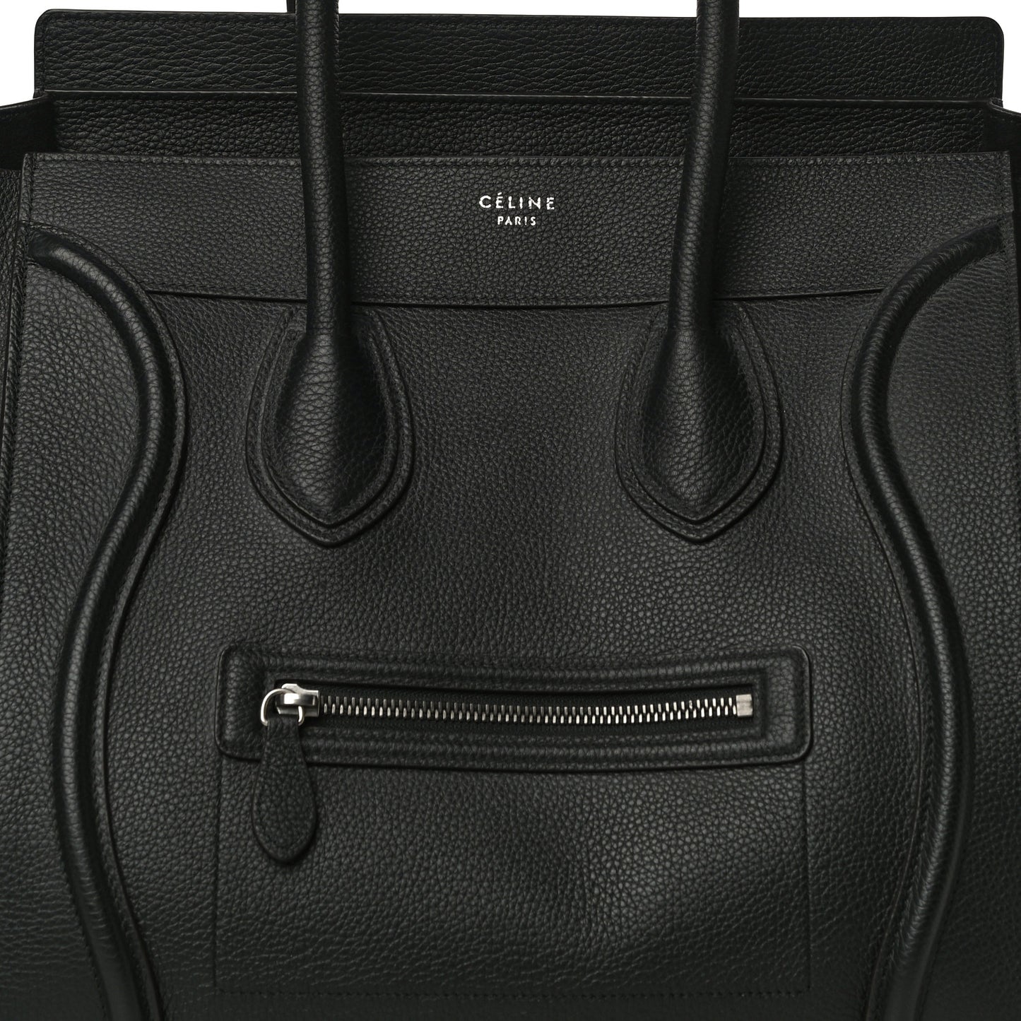 Drummed Calfskin Mini Luggage Black