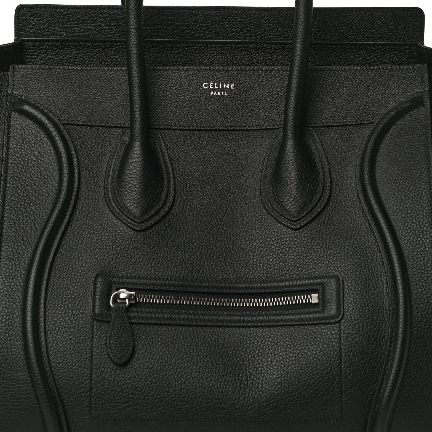 Celine Drummed Calfskin Mini Luggage Black 7 of 9