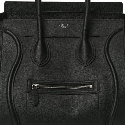 Celine Drummed Calfskin Mini Luggage Black 7 of 9