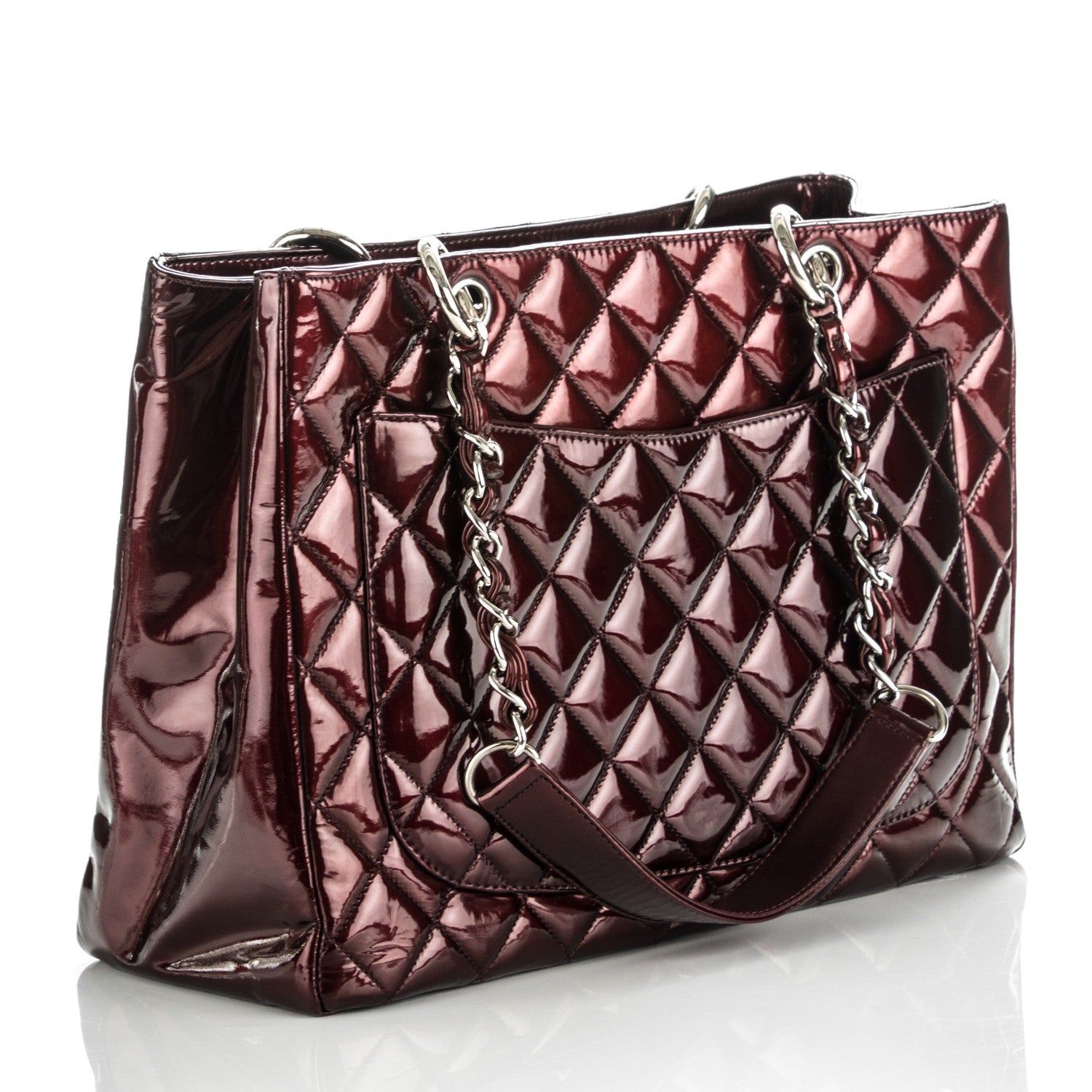 Chanel Patent Grand Shopping Tote GST Bordeaux 3 of 7