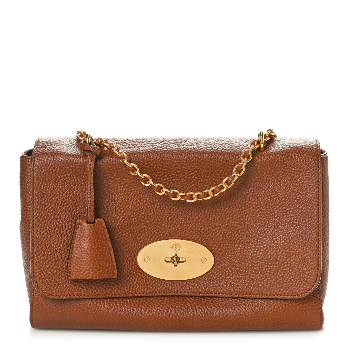 Small Classic Grain Calfskin Medium Lily Flap Oak