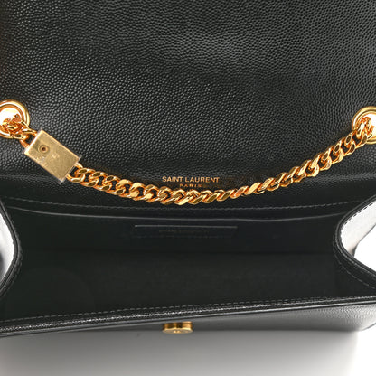 Saint Laurent Grain De Poudre Small Monogram Kate Satchel Black 5 of 9