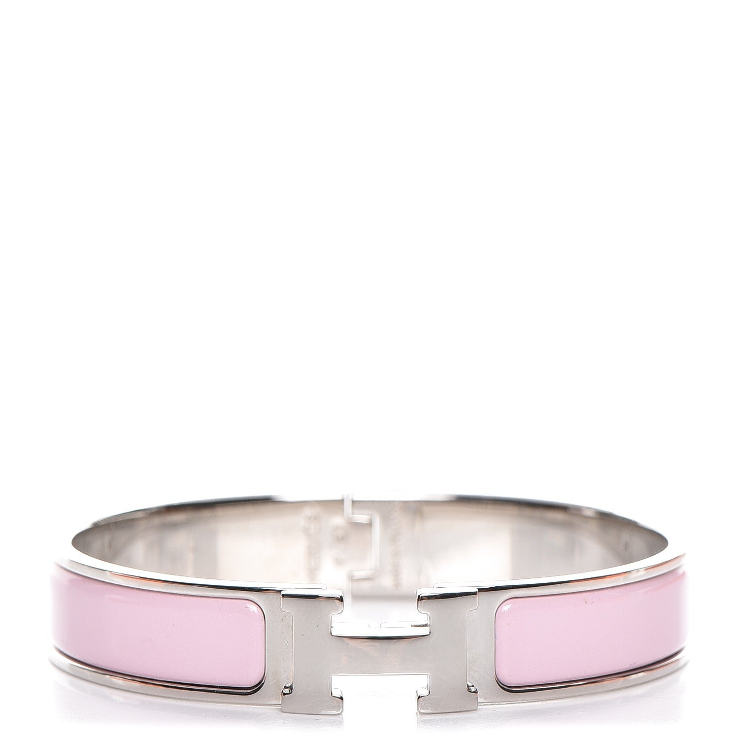 Hermes Enamel Narrow Clic Clac H Bracelet GM Rose Dragee 1 of 5