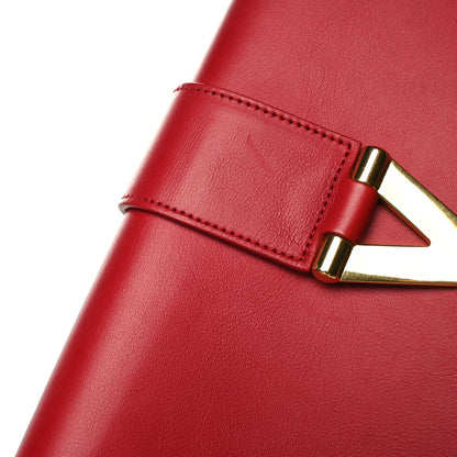Saint Laurent Calfskin Classic Y Ligne Clutch Red 6 of 10
