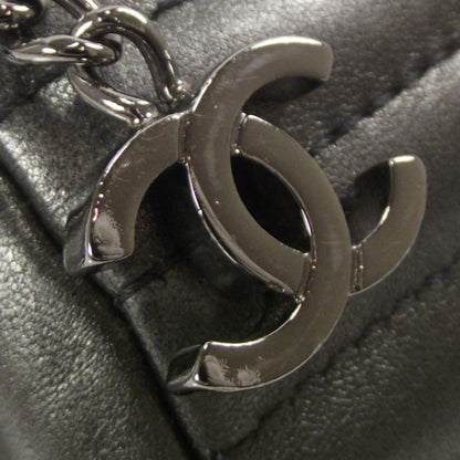 Chanel Leather Quilted Evening Bag Metallic Gray 5 of 8