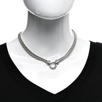 David Yurman Sterling Silver Diamond 18mm Double Wheat Chain Necklace 2 of 4