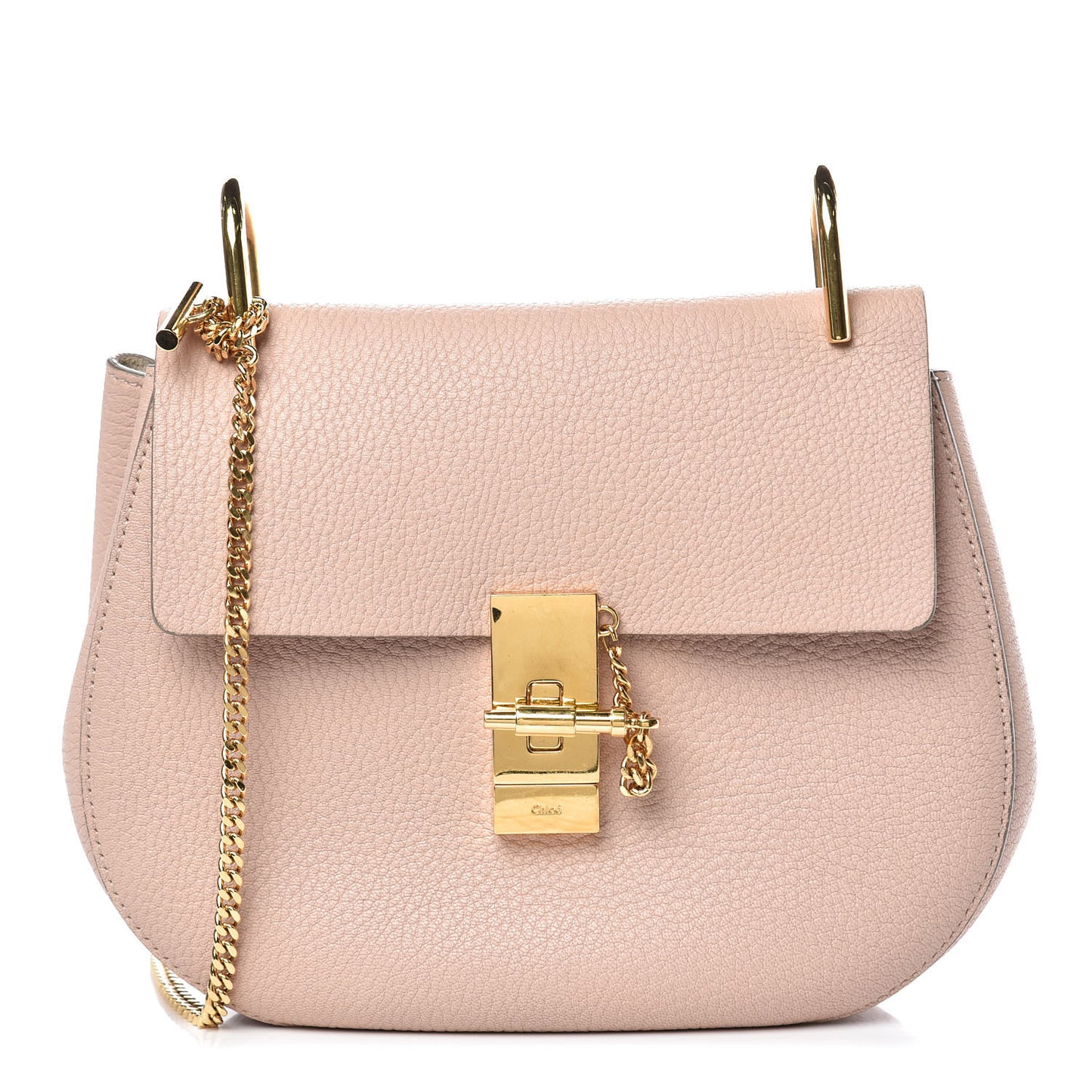 Grained Lambskin Drew Shoulder Bag Cement Pink