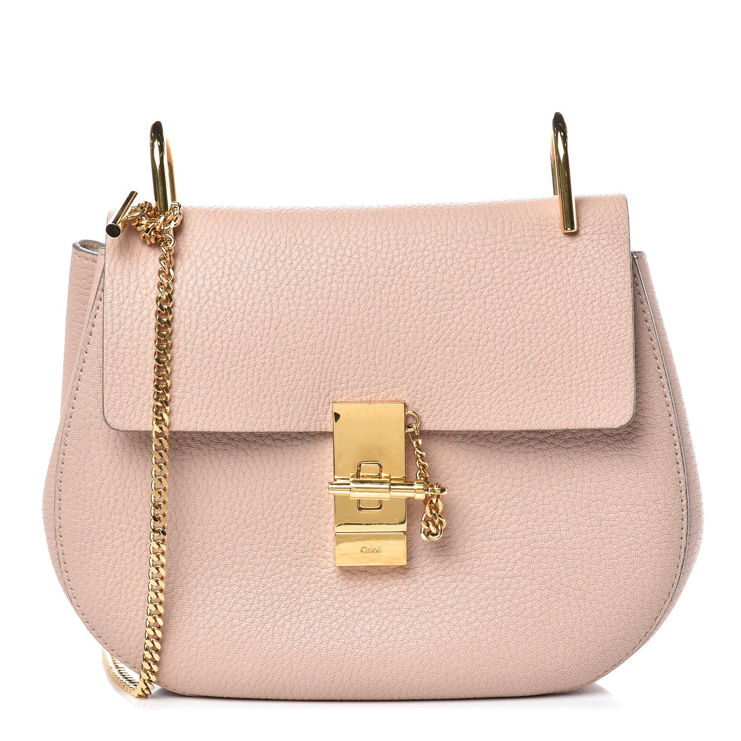 Chloe Grained Lambskin Drew Shoulder Bag Cement Pink 1 of 8
