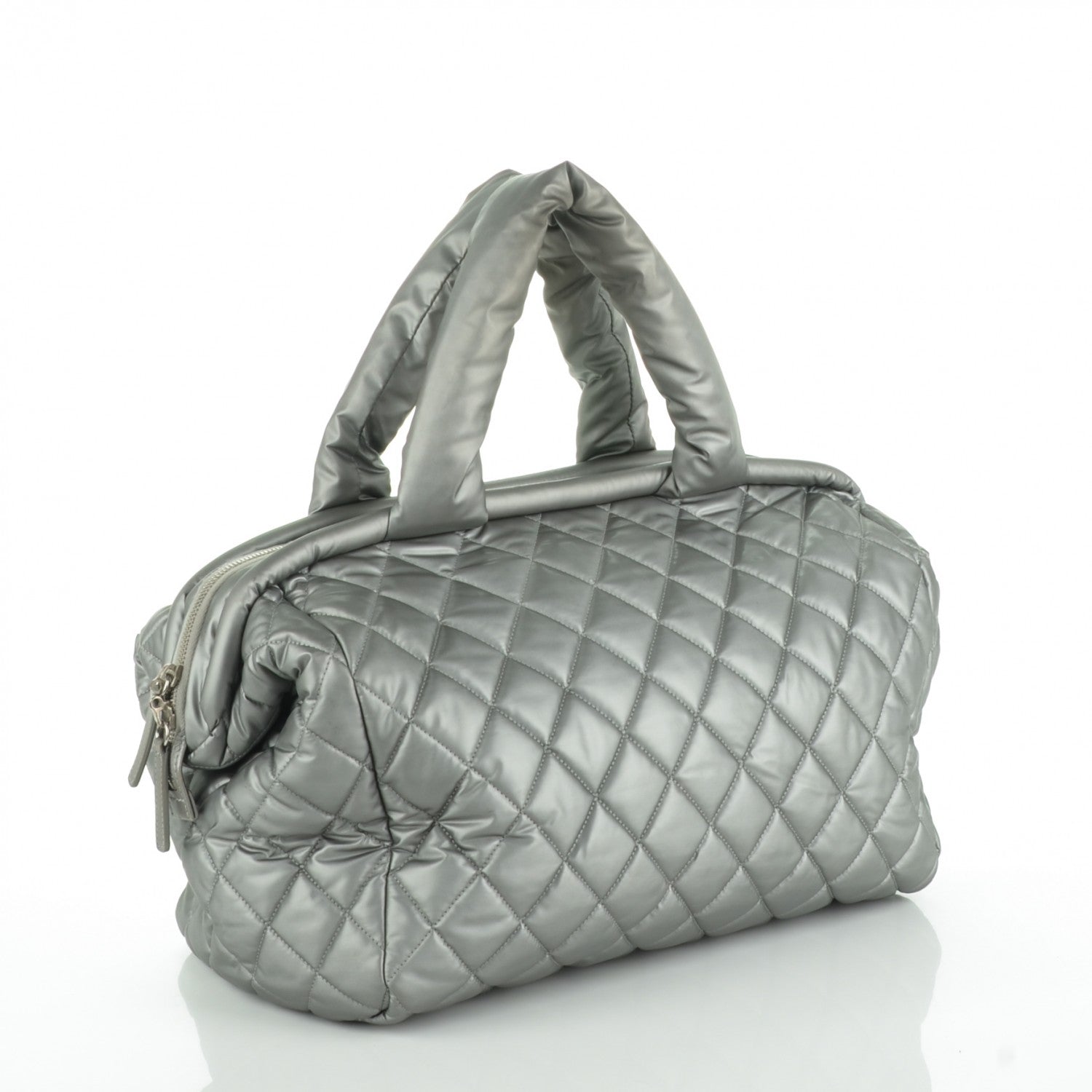 Chanel Nylon Coco Cocoon Bowler Silver 3 of 8