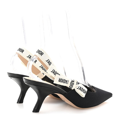 Christian Dior Technical Canvas Ribbon J Adior Slingback 65mm Pumps 40 Black 5 of 10