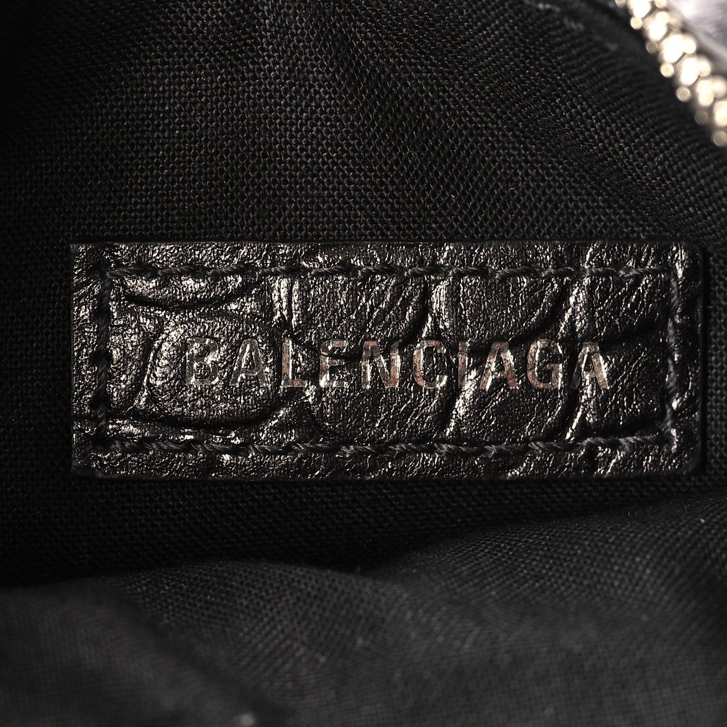 Balenciaga Extra Supple Calfskin Crystal Crocodile Embossed Le Cagole Shoulder Bag XS Gunmetal 7 of 11