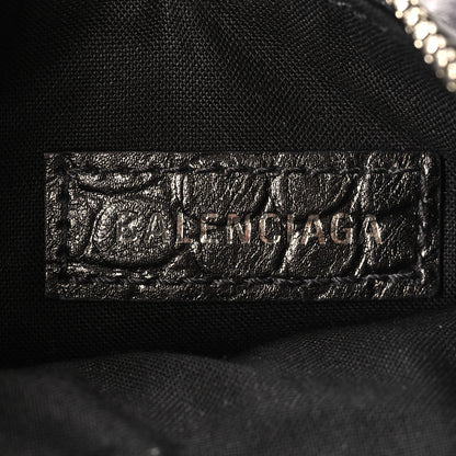 Balenciaga Extra Supple Calfskin Crystal Crocodile Embossed Le Cagole Shoulder Bag XS Gunmetal 7 of 11