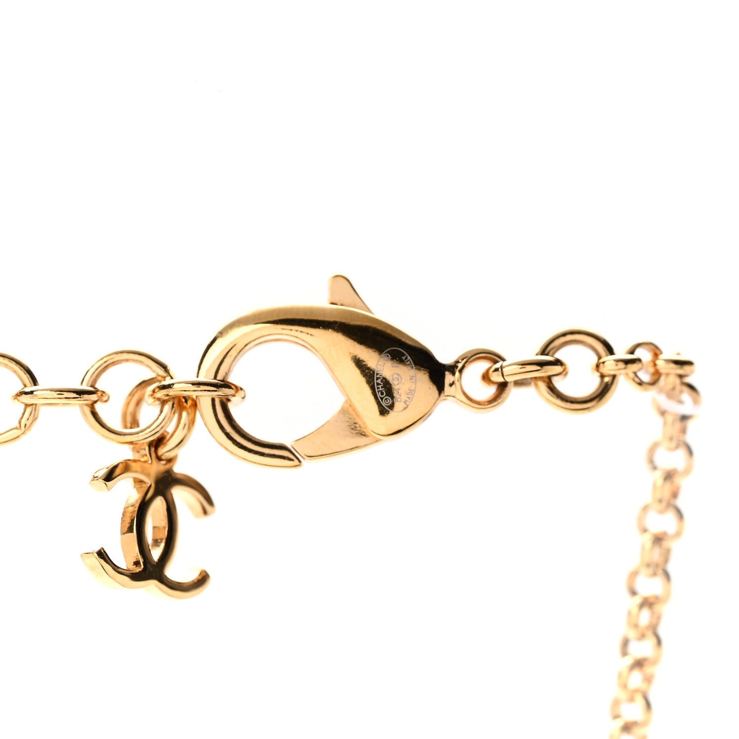 Chanel Metal Enamel Pearl CC Necklace Gold Black White 6 of 6