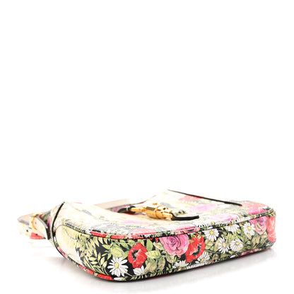 Gucci X YUKO HIGUCHI Shangai Calfskin Floral Print Mini Jackie 1961 Hobo White Multicolor 4 of 14