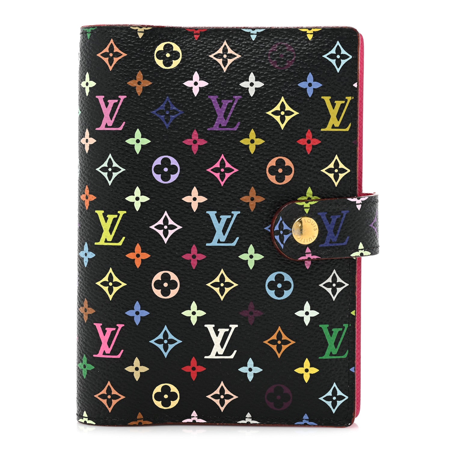 Louis Vuitton Monogram Multicolor Small Ring Agenda Cover Black Grenade 1 of 10