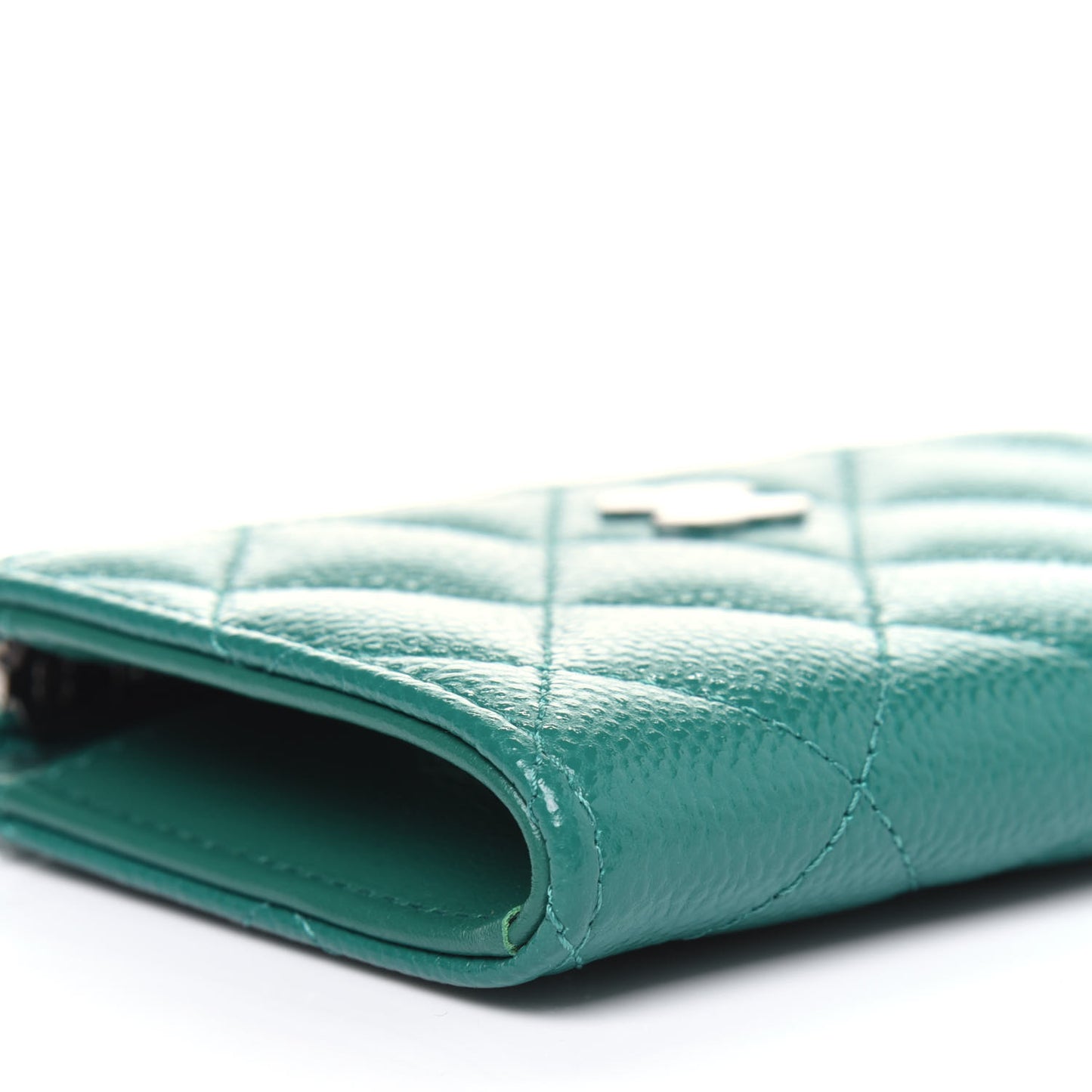 Caviar Quilted Zipped Key Holder Case Green