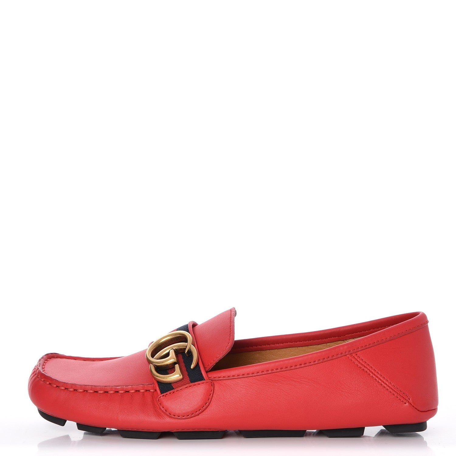 Gucci Calfskin Noel Web Driver Loafers 37 Hibiscus 1 of 8