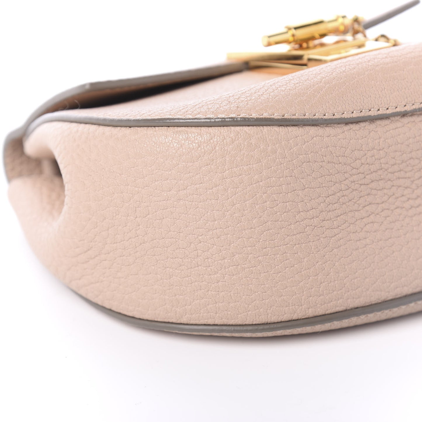 Grained Lambskin Mini Drew Shoulder Bag Cement Pink