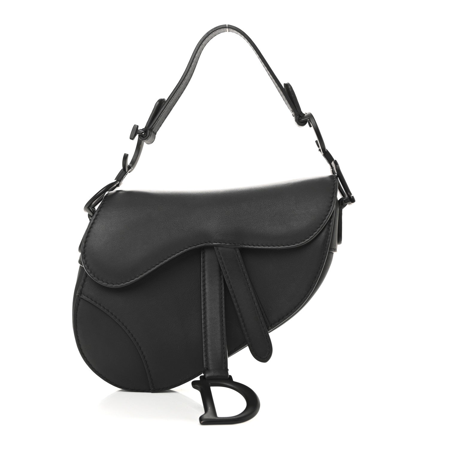 Christian Dior Ultra Matte Calfskin Mini Saddle Bag Black 1 of 10