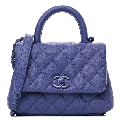 Chanel Caviar Quilted Incognito Extra Mini Coco Handle Flap Blue 1 of 4
