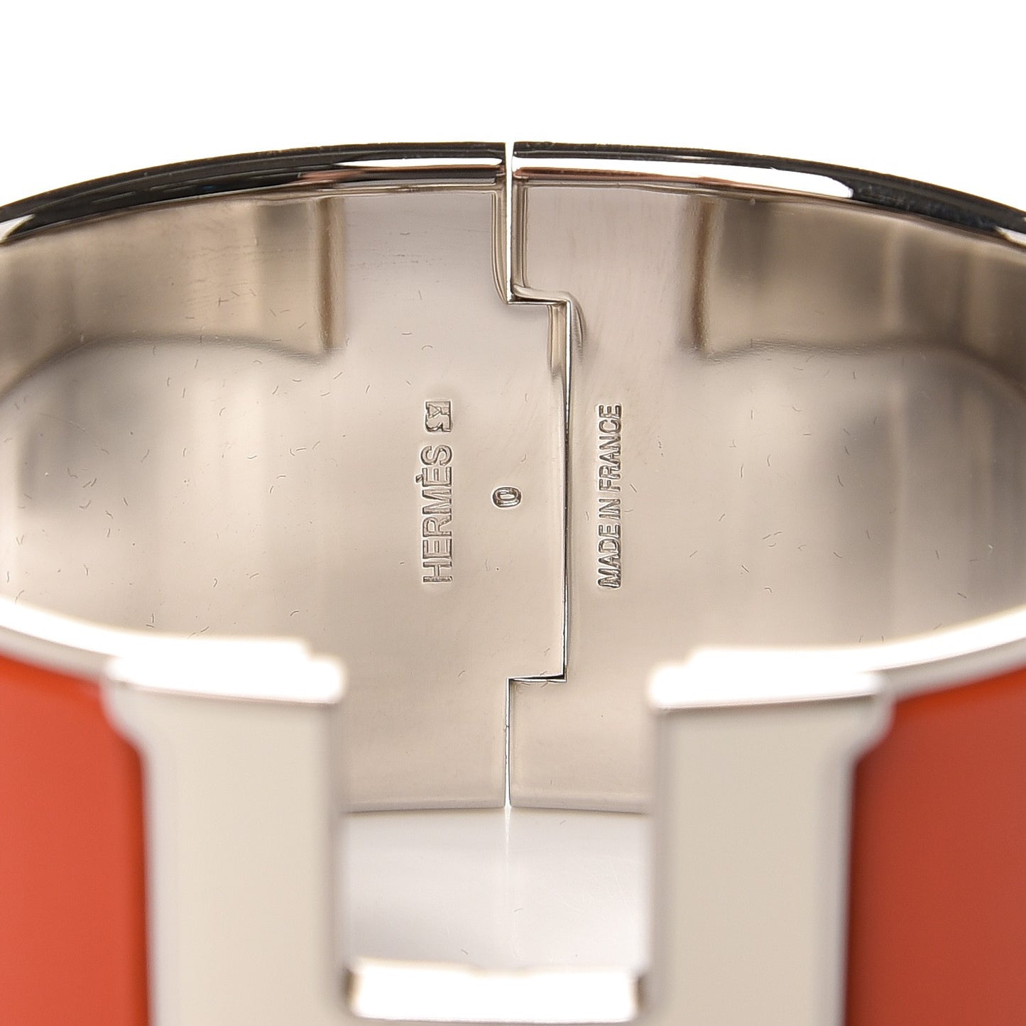 Enamel Extra Wide Clic Clac H Bracelet GM Orange Fruite White