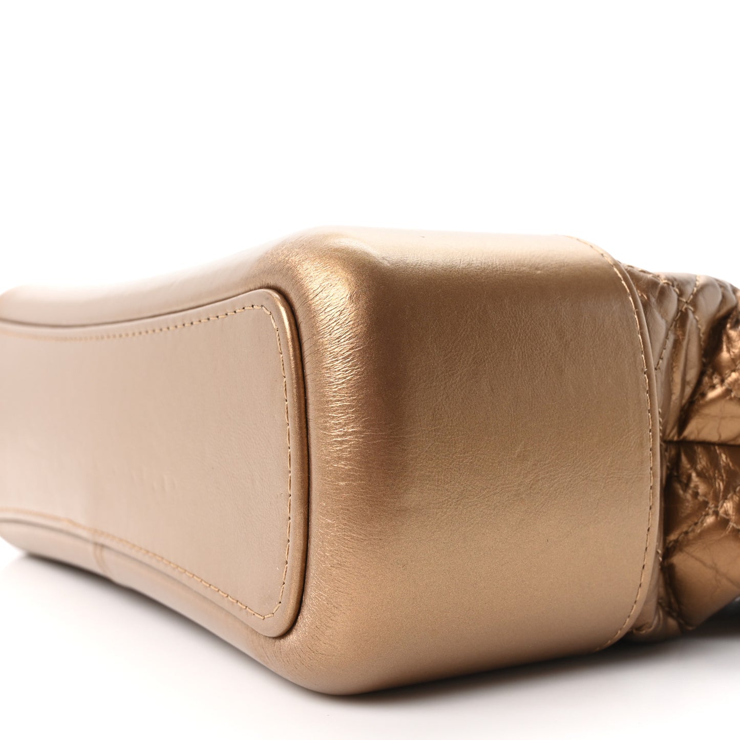 Metallic Lambskin Calfskin Quilted Medium Gabrielle Hobo Gold