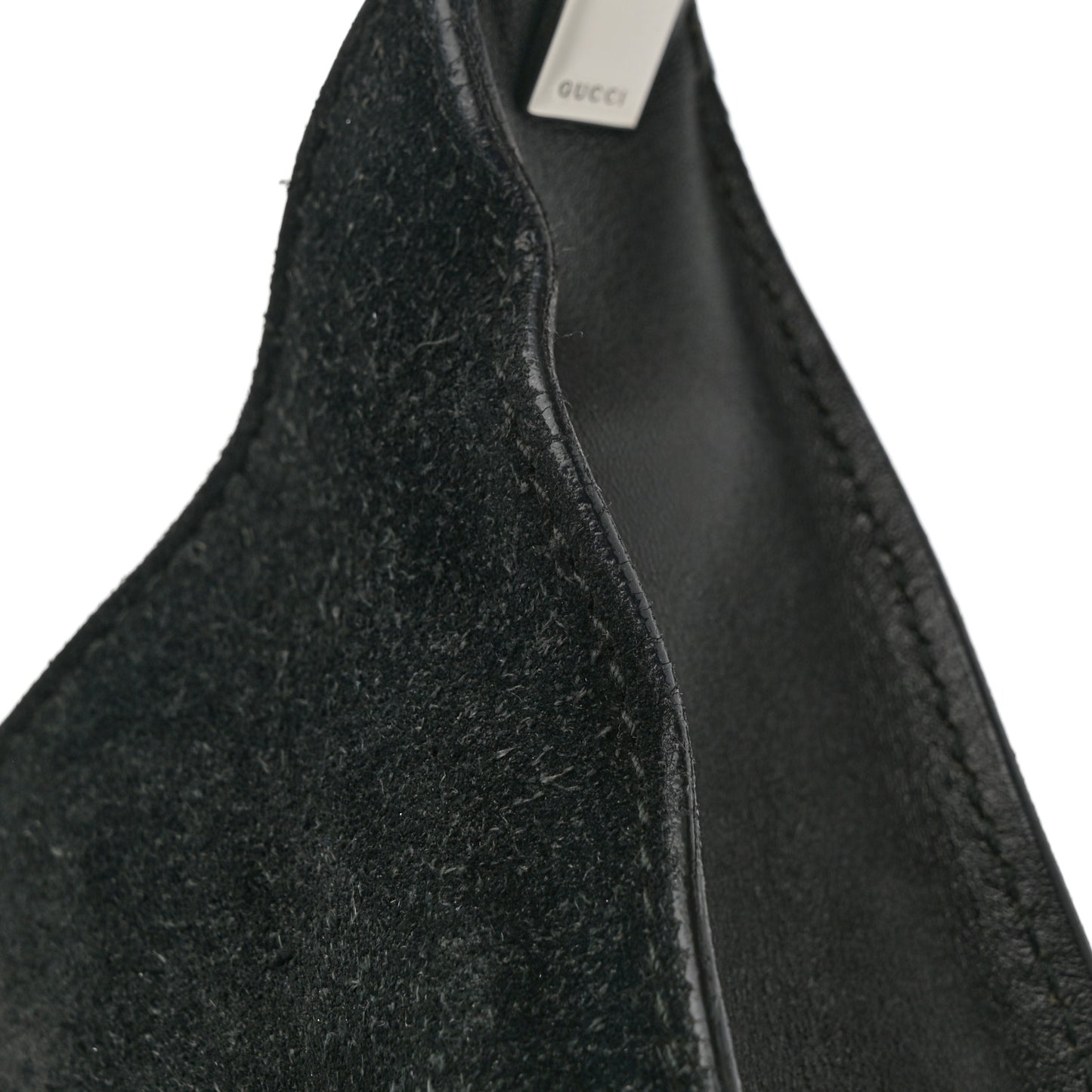 Suede Logo Hobo Bag Black