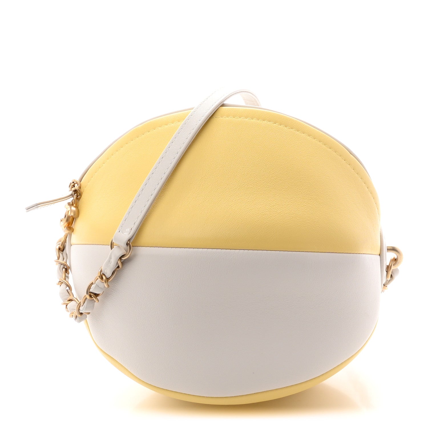 Chanel Calfskin Coco Beach Ball Bag White Yellow 1 of 10