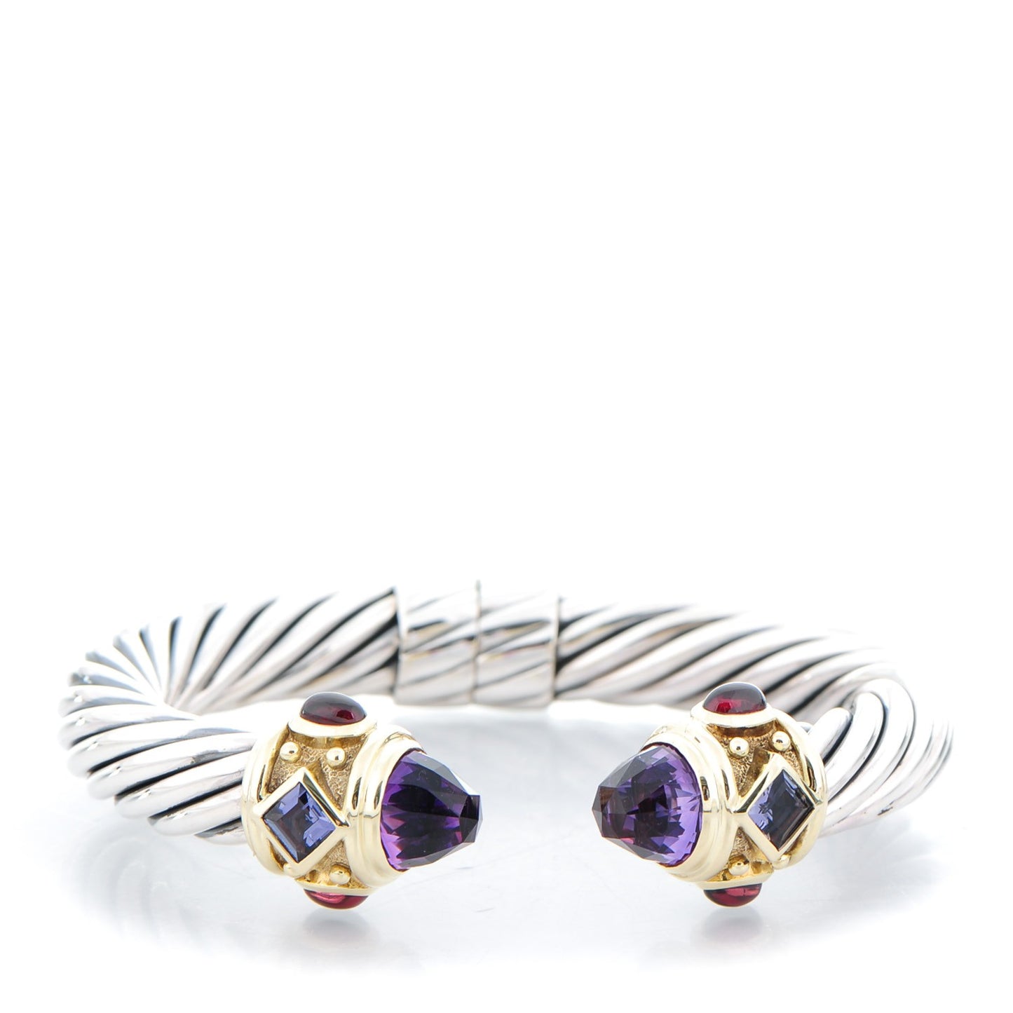 Sterling Silver 14K Gold 10mm Cable Renaissance Bracelet