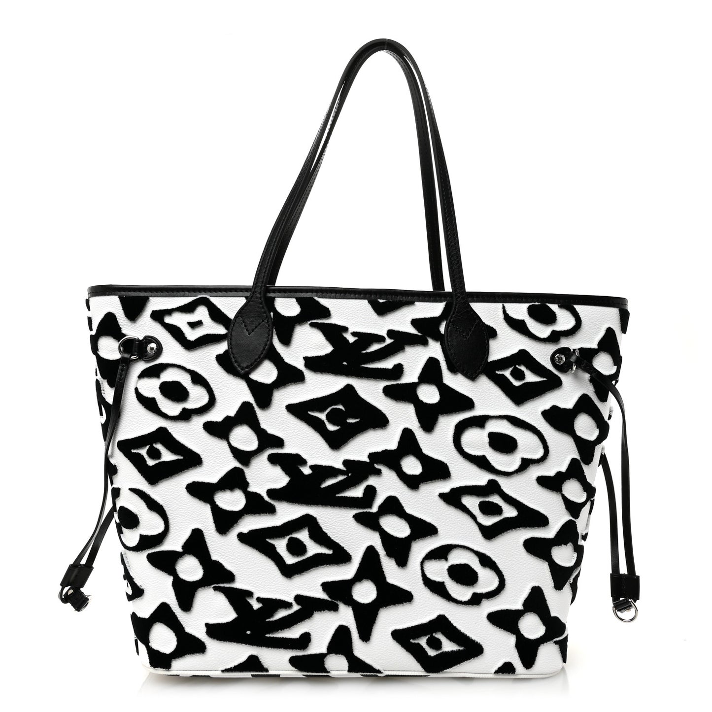 X UF Tufted Monogram Neverfull MM Black White