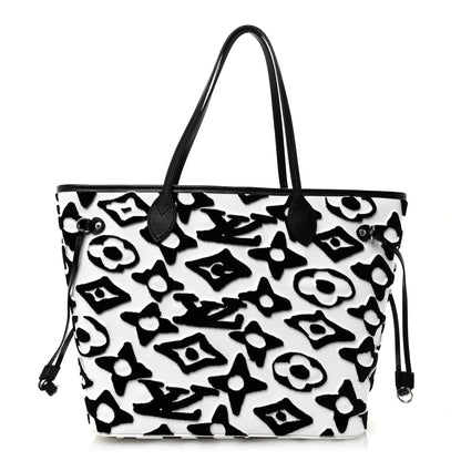 Louis Vuitton X UF Tufted Monogram Neverfull MM Black White 1 of 10