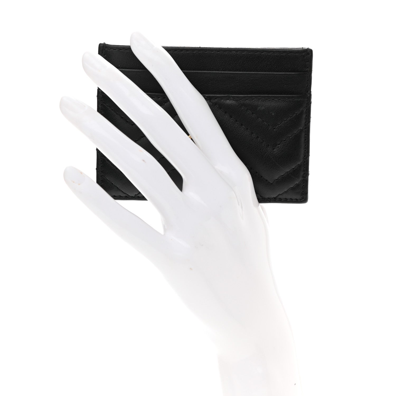Gucci Calfskin Matelasse GG Marmont Card Holder Black 2 of 7