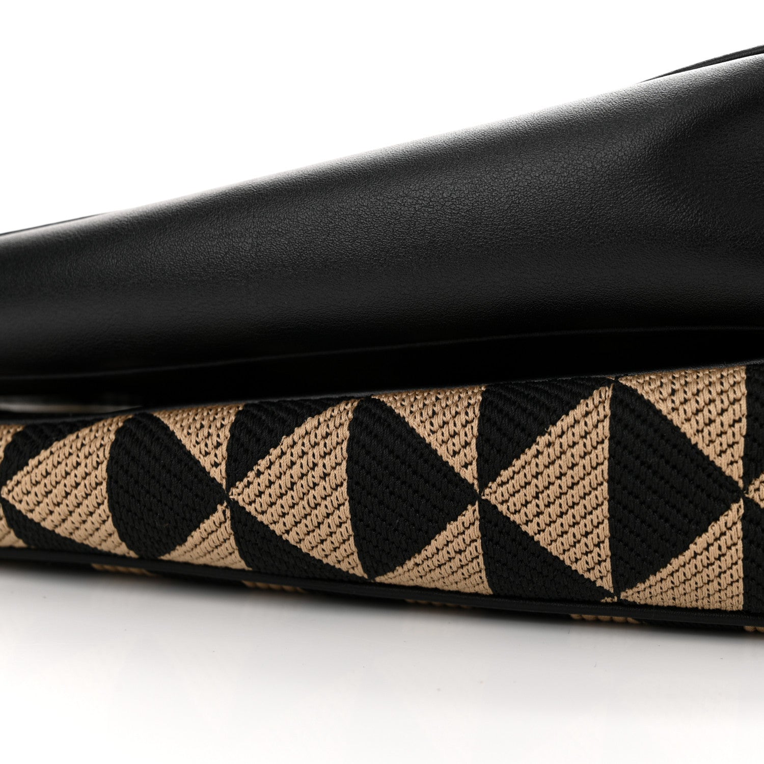 Prada Jacquard Calfskin Triangolo Symbole Embroidered Mini Triangle Double Bag Black Corda 10 of 11